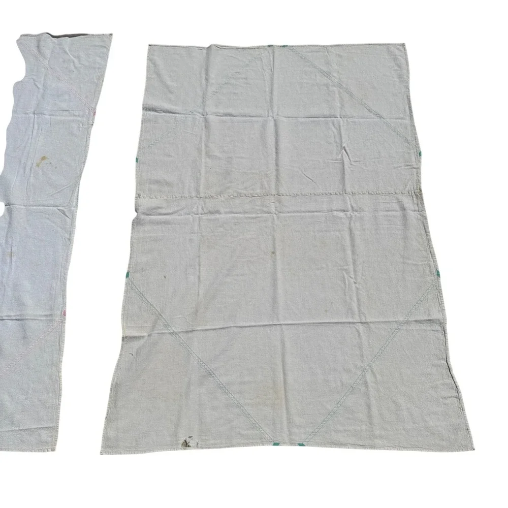 Pair (2) Fraternal Twin Pink & Blue‎ VINTAGE hand made Baby Blankets